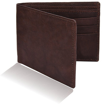 

Toughstance Men Brown Genuine Leather Wallet(6 Card Slots)