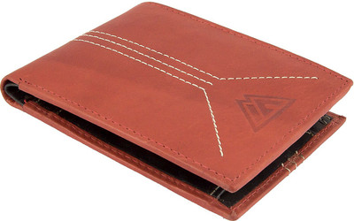 

MASSIF99 Men Red Genuine Leather Wallet(3 Card Slots)
