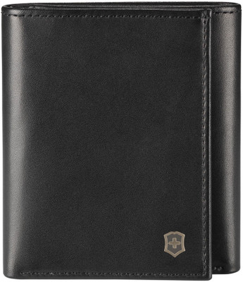 

Victorinox Men Black Genuine Leather Wallet(7 Card Slots), Black leather