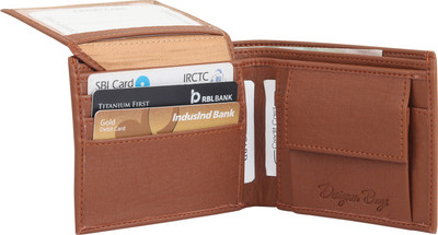 Designer Bugs Men Tan Artificial Leather Wallet(3 Card Slots)