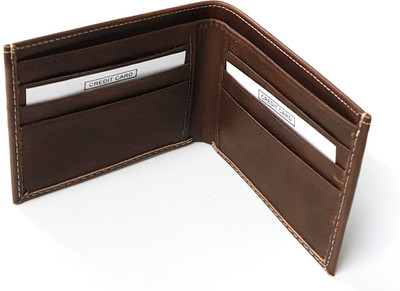 

11e Men Brown Artificial Leather Wallet(6 Card Slots)