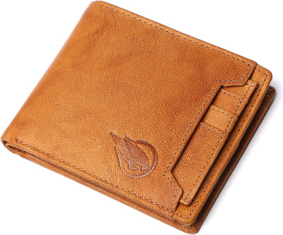 

RUGE Men Brown Genuine Leather Wallet(10 Card Slots), Light brown