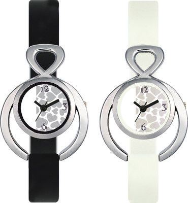 

CLOUDWOOD VT11_15 Set Of 2 Combo PU Material Fast Selling Women Watch Watch - For Girls