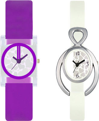 CLOUDWOOD VT07_15 Set Of 2 Combo PU Material Fast Selling Women Watch Watch - For Girls