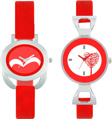 

CLOUDWOOD VLT19_31 Set Of 2 Combo PU Material Fast Selling Women Watch Watch - For Girls