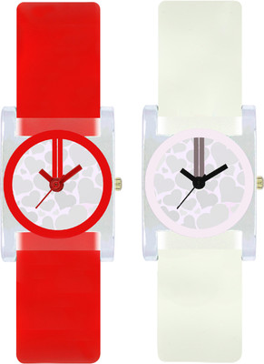 

CLOUDWOOD VT09_10 Set Of 2 Combo PU Material Fast Selling Women Watch Watch - For Girls