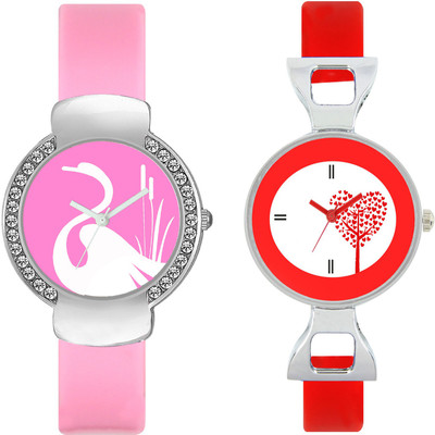 

CLOUDWOOD VLT24_31 Set Of 2 Combo PU Material Fast Selling Women Watch Watch - For Girls