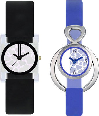 

CLOUDWOOD VT06_12 Set Of 2 Combo PU Material Fast Selling Women Watch Watch - For Girls