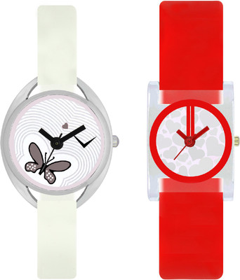 

CLOUDWOOD VT05_09 Set Of 2 Combo PU Material Fast Selling Women Watch Watch - For Girls