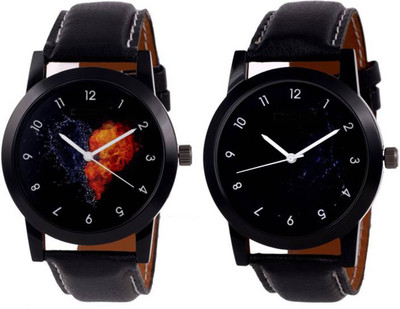 

Niyati Nx watch color Black dial in haert shape & full black watch for men & boys Watch - For Men