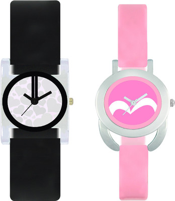 

CLOUDWOOD VT06_18 Set Of 2 Combo PU Material Fast Selling Women Watch Watch - For Girls