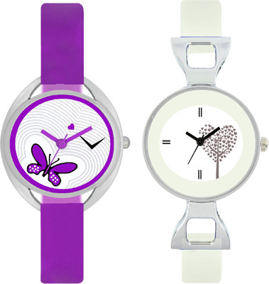 

CLOUDWOOD VT02_32 Set Of 2 Combo PU Material Fast Selling Women Watch Watch - For Girls