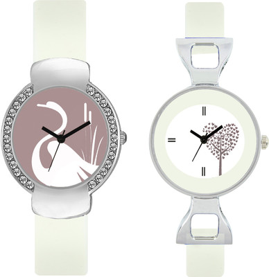 

CLOUDWOOD VLT26_32 Set Of 2 Combo PU Material Fast Selling Women Watch Watch - For Girls