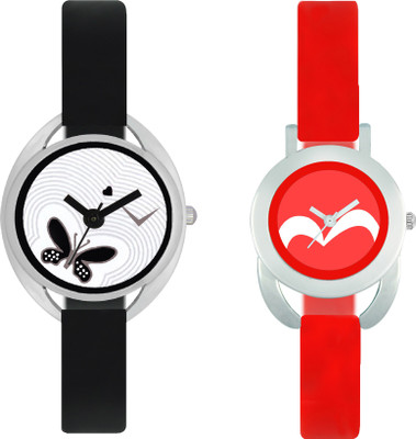 

CLOUDWOOD VT01_19 Set Of 2 Combo PU Material Fast Selling Women Watch Watch - For Girls