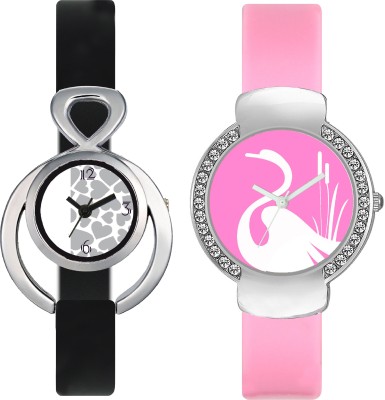 

CLOUDWOOD VT11_24 Set Of 2 Combo PU Material Fast Selling Women Watch Watch - For Girls