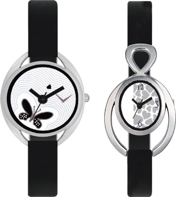 

CLOUDWOOD VT01_11 Set Of 2 Combo PU Material Fast Selling Women Watch Watch - For Girls