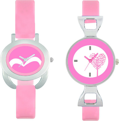 

CLOUDWOOD VLT18_30 Set Of 2 Combo PU Material Fast Selling Women Watch Watch - For Girls
