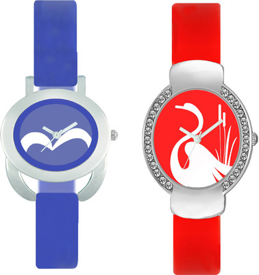 

CLOUDWOOD VLT17_25 Set Of 2 Combo PU Material Fast Selling Women Watch Watch - For Girls