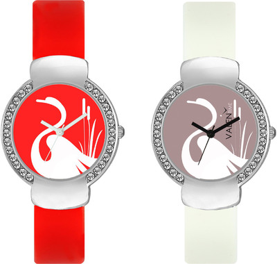 

CLOUDWOOD VLT25_26 Set Of 2 Combo PU Material Fast Selling Women Watch Watch - For Girls