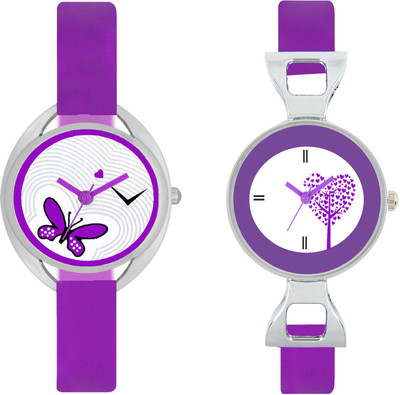 

CLOUDWOOD VT02_28 Set Of 2 Combo PU Material Fast Selling Women Watch Watch - For Girls