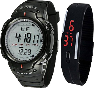 

Faas Round Digital Big Dial Clear Display+ Led Watch For Men,Boys & Girls ( Combo)FW-0138 Watch - For Men