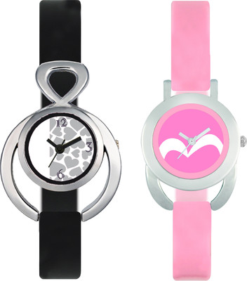 

CLOUDWOOD VT11_18 Set Of 2 Combo PU Material Fast Selling Women Watch Watch - For Girls