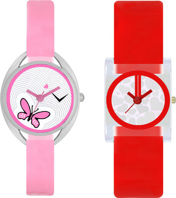 

CLOUDWOOD VT03_09 Set Of 2 Combo PU Material Fast Selling Women Watch Watch - For Girls