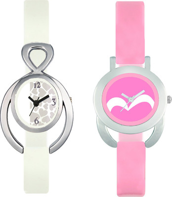 

CLOUDWOOD VLT15_18 Set Of 2 Combo PU Material Fast Selling Women Watch Watch - For Girls