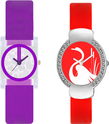 

stallion7 CMB_189 Designer Stylish Shape Bracelet Combo Womens Wrist Watch - For Girls