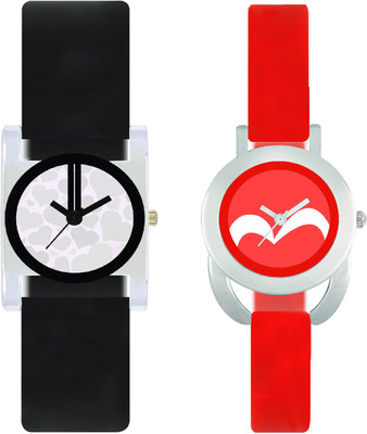 

CLOUDWOOD VT06_19 Set Of 2 Combo PU Material Fast Selling Women Watch Watch - For Girls