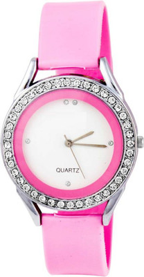 

KDS Pink Crystal Studded Case Watch - For Women Watch - For Men & Women