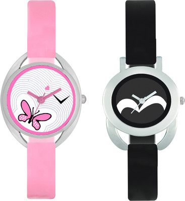 CLOUDWOOD VT03_16 Set Of 2 Combo PU Material Fast Selling Women Watch Watch - For Girls