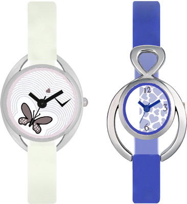 

CLOUDWOOD VT05_12 Set Of 2 Combo PU Material Fast Selling Women Watch Watch - For Girls