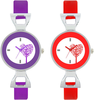 

CLOUDWOOD VLT28_31 Set Of 2 Combo PU Material Fast Selling Women Watch Watch - For Girls