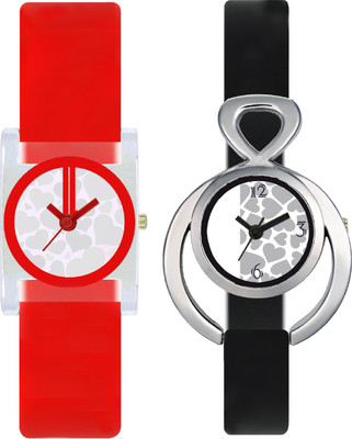 

CLOUDWOOD VT09_11 Set Of 2 Combo PU Material Fast Selling Women Watch Watch - For Girls