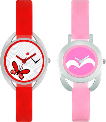 

CLOUDWOOD VT04_18 Set Of 2 Combo PU Material Fast Selling Women Watch Watch - For Girls