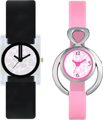 CLOUDWOOD VT06_13 Set Of 2 Combo PU Material Fast Selling Women Watch Watch - For Girls