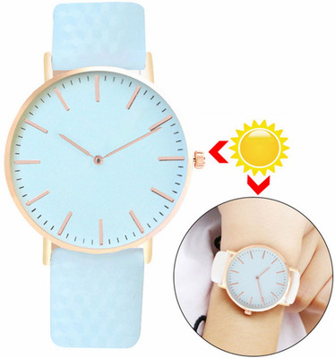 

HBM Analogue Sky Blue Dial Colour Changing Unisex Watch - For Girls