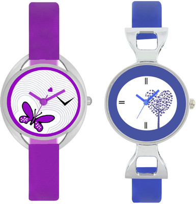 

CLOUDWOOD VT02_29 Set Of 2 Combo PU Material Fast Selling Women Watch Watch - For Girls