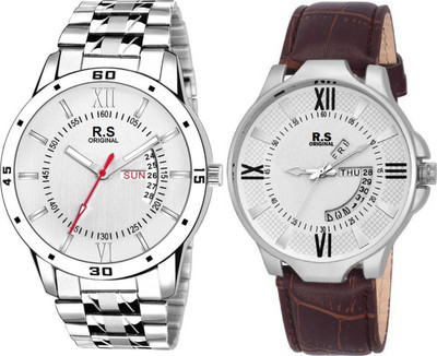 

R S Original RSO-3077 DAY AND DATE WHITE WATCH FOR MEN Watch - For Men