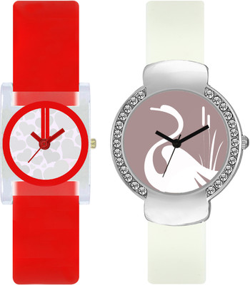 

CLOUDWOOD VT09_26 Set Of 2 Combo PU Material Fast Selling Women Watch Watch - For Girls