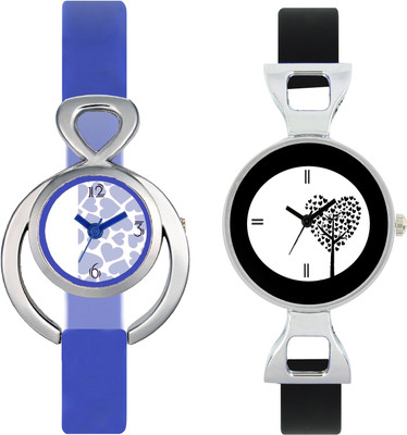 

CLOUDWOOD VLT12_27 Set Of 2 Combo PU Material Fast Selling Women Watch Watch - For Girls