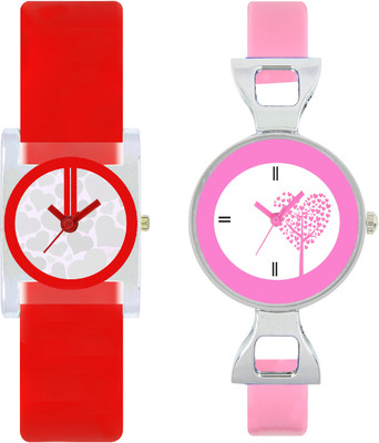 

CLOUDWOOD VT09_30 Set Of 2 Combo PU Material Fast Selling Women Watch Watch - For Girls
