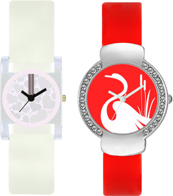 

CLOUDWOOD VT10_25 Set Of 2 Combo PU Material Fast Selling Women Watch Watch - For Girls
