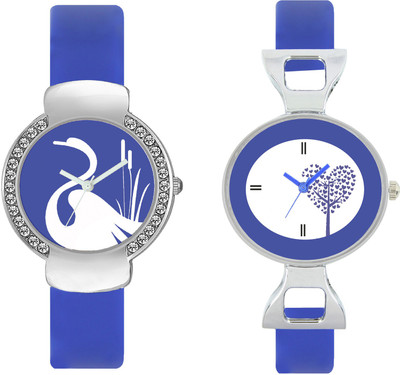 

CLOUDWOOD VLT23_29 Set Of 2 Combo PU Material Fast Selling Women Watch Watch - For Girls