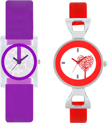 

CLOUDWOOD VT07_31 Set Of 2 Combo PU Material Fast Selling Women Watch Watch - For Girls