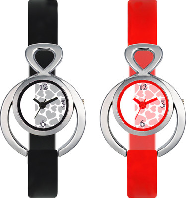 

CLOUDWOOD VT11_14 Set Of 2 Combo PU Material Fast Selling Women Watch Watch - For Girls