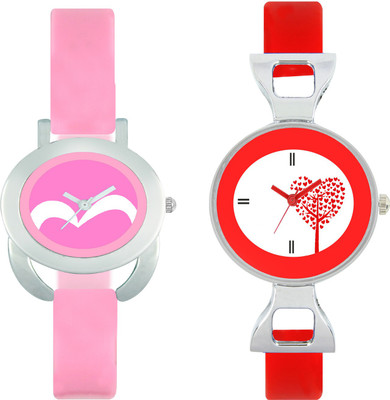 

CLOUDWOOD VLT18_31 Set Of 2 Combo PU Material Fast Selling Women Watch Watch - For Girls