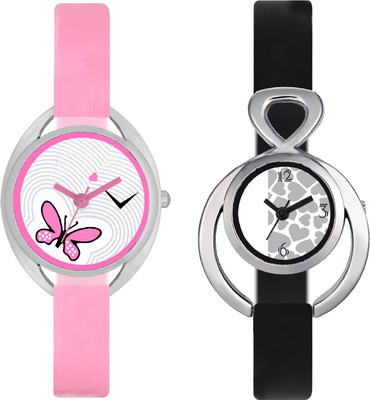 

CLOUDWOOD VT03_11 Set Of 2 Combo PU Material Fast Selling Women Watch Watch - For Girls