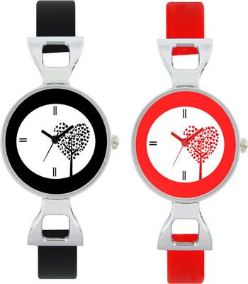 

CLOUDWOOD VLT27_31 Set Of 2 Combo PU Material Fast Selling Women Watch Watch - For Girls